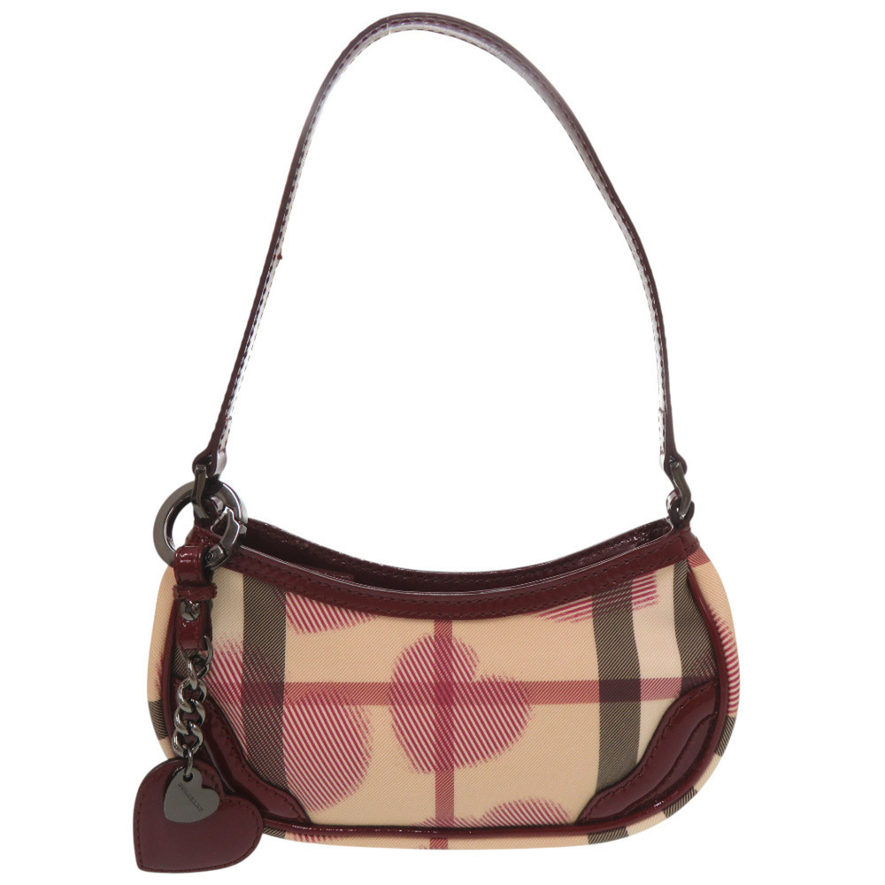 Burberry Accessory Pouch, Nova Check Heart, Coated Canvas, Enamel, Beige/Red,...